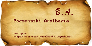 Bocsanszki Adalberta névjegykártya